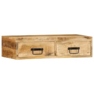 Pood24 seinale kinnitatav telerikapp, 80x30x19cm, töötlemata mangopuit
