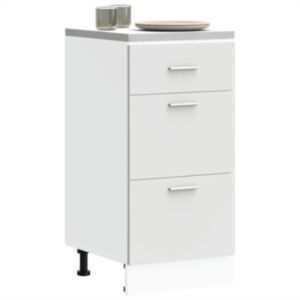 Pood24 Alumine kapp Valge 40x46x81,5 cm Engineered Wood