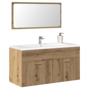 Pood24 peegliga vannitoakapp Artisan Oak Engineered Wood