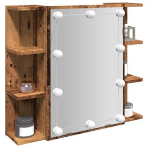 Pood24 Peegelkapp LED Vana puiduga 70x16,5x60 cm