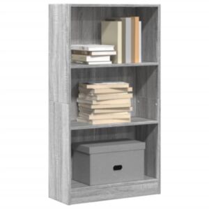 Pood24 raamatualus, hall Sonoma tamm, 60x24x109 cm, tehispuit