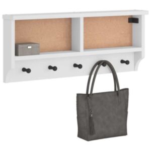 Pood24 Seinale paigaldatav nagi SANDNES Valge 87x12x35 cm