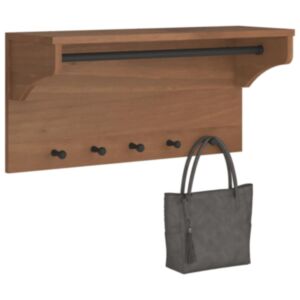 Pood24 Seinale paigaldatav nagi, SANDNES, 87x30x42 cm, männipuit