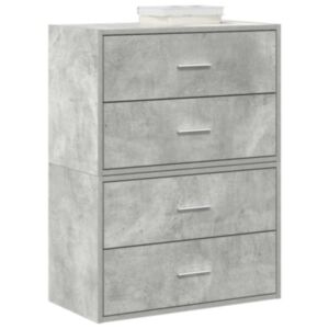 Pood24 kapid 2 sahtliga 2 tk, betoonhall, 60x31x40 cm, tehispuit