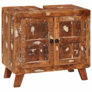 Pood24 Vannitoa kapp Mitmevärviline Tugev taastatud puit & Tehispuit