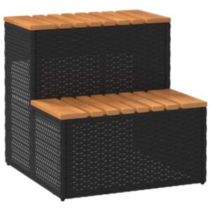 Pood24 mullivann Step Black 50x50x50,5 cm polürotangist ja akaatsiast