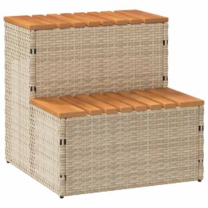 Pood24 mullivann Step Beež 50x50x50,5 cm polürotangist ja akaatsiast