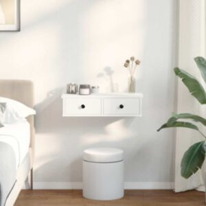 Pood24 sahtlitega seinariiul Valge 60x28x15 cm Engineered Wood