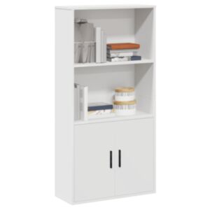 Pood24 raamatualus, valge, 60x24x120 cm, tehispuit