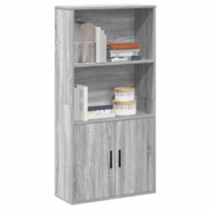 Pood24 raamatualus, hall Sonoma tamm, 60x24x120 cm, tehispuit