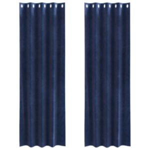Pood24 Kardinaid kardinatega 2 pcs Tumesinine 140 x 260 cm Samet
