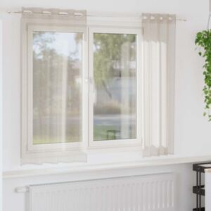 Pood24 Kardinaid kardinatega 2 pcs Liivakarva 140x175cm Polüester