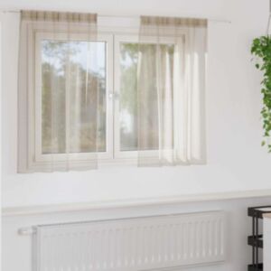 Pood24 Voile Kardin kardinatega 2 pcs Liivakarva 140x140cm Polüester