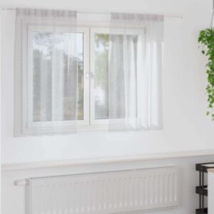 Pood24 Voile Kardin kardinatega 2 pcs Helehall 140x140cm Polüester