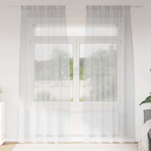 Pood24 Voile Kardin kardinatega 2 pcs Helehall 140x225cm Polüester