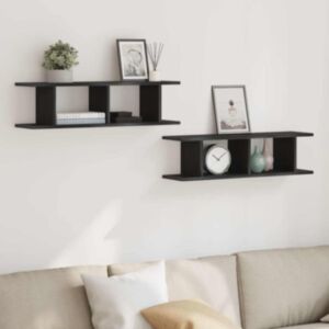 Pood24 seinariiulid 2 tk must tamm 75x18x20 cm insenerpuit