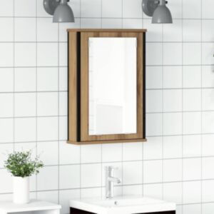 Pood24 vannitoa peegelkapp, käsitöötamm, 42x12x60 cm, tehispuit