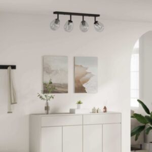 Pood24 Lae kohtvalgusti Must 70 x 13 x 26 cm Klaas ja metall