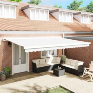 Pood24 Varikatuse asenduskangas Valge 500 × 350 cm Lõuend