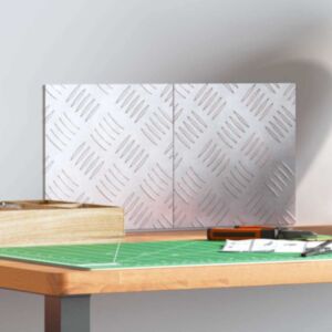 Pood24 Ruudulised Plaadid 2 pcs Hõbedane 20 x 20 cm Alumiinium