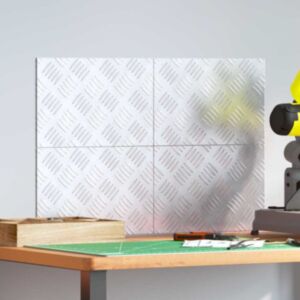 Pood24 Ruudulised Plaadid 4 pcs Hõbedane 30 x 20 cm Alumiinium