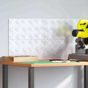 Pood24 Ruudulised Plaadid 4 pcs Hõbedane 40 x 20 cm Alumiinium