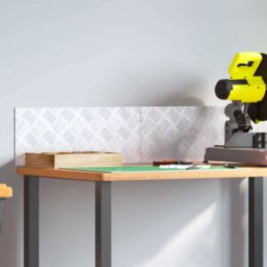 Pood24 Ruudulised Plaadid 2 pcs Hõbedane 50 x 20 cm Alumiinium