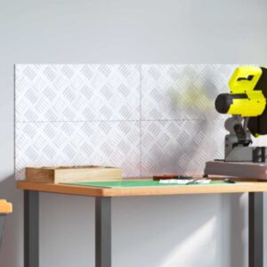 Pood24 Ruudulised Plaadid 4 pcs Hõbedane 50 x 20 cm Alumiinium