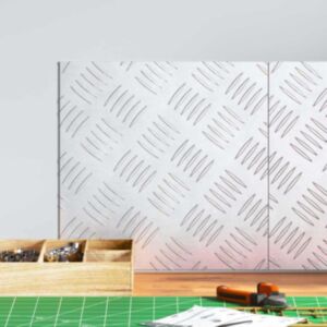 Pood24 Ruudulised Plaadid 2 pcs Hõbedane 30 x 30 cm Alumiinium