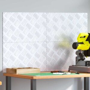 Pood24 Ruudulised Plaadid 4 pcs Hõbedane 50 x 30 cm Alumiinium
