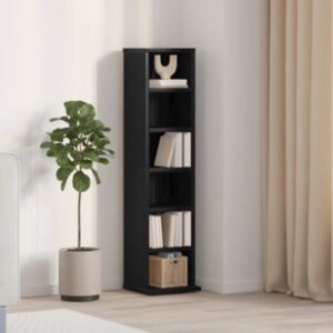 Pood24 CD-kapp Must tamm 21x20x88 cm Engineered Wood
