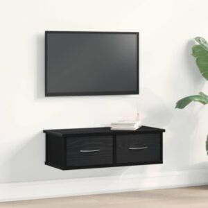 Pood24 Seinekapp sahtliga Must tamm 60 x 26 x 18.5 cm Tehispuit