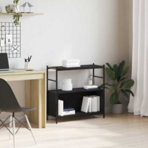 Pood24 Raamatukapp Must tamm 80 x 30 x 78.5 cm Tehispuit