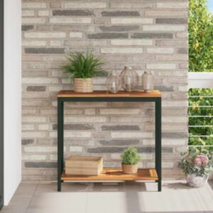 Pood24 Välilaud ladustamisega Naturaalne ja must 80 x 35 x 75 cm