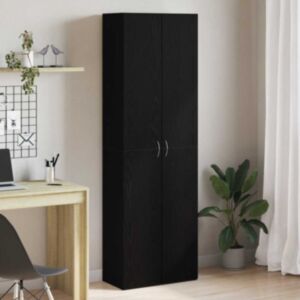 Pood24 Kontorikapp Must tamm 60x32x190 cm Tehispuit