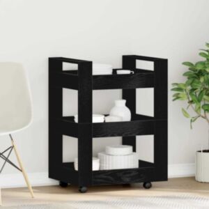 Pood24 Köögikäru Must tamm 60 x 45 x 80 cm Tehispuit