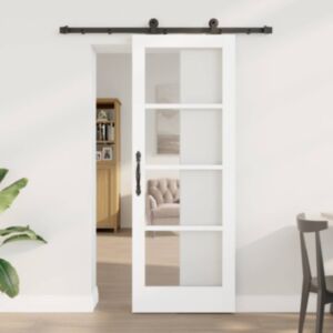 Pood24 Liuguks Manuaalne Valge 73.5 x 198.5 cm Puit ja metall