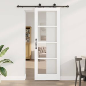 Pood24 Liuguks Manuaalne Valge 73.5 x 211 cm Puit ja metall
