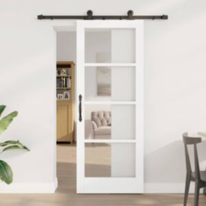 Pood24 Liuguks Manuaalne Valge 78 x 202 cm Puit ja metall