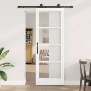 Pood24 Liuguks Manuaalne Valge 78 x 211 cm Puit ja metall