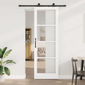 Pood24 Liuguks Manuaalne Valge 78 x 232 cm Puit ja metall