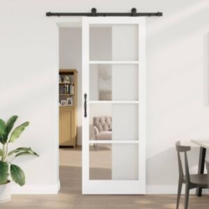 Pood24 Liuguks Manuaalne Valge 83 x 232 cm Puit ja metall