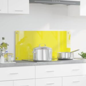Pood24 Kögi Splashback Kollane 90 x 40 x 0.6 cm karastatud klaas