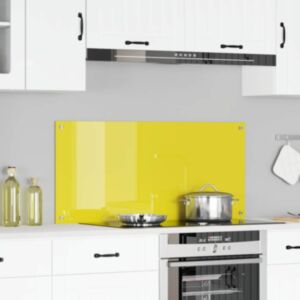 Pood24 Kögi Splashback Kollane 110 x 50 x 0.6 cm karastatud klaas