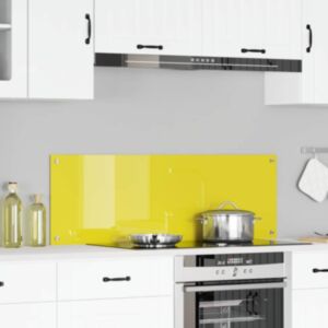 Pood24 Kögi Splashback Kollane 120 x 40 x 0.6 cm karastatud klaas