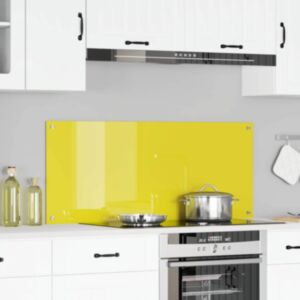 Pood24 Kögi Splashback Kollane 120 x 50 x 0.6 cm karastatud klaas