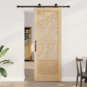 Pood24 Liugauk Naturaalne ja must 78 x 211 cm Tugev männipuit ja teras