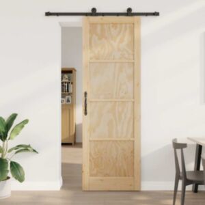 Pood24 Liugauk Naturaalne ja must 78 x 232 cm Tugev männipuit ja teras
