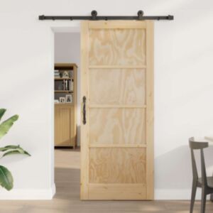 Pood24 Liugauk Naturaalne ja must 83 x 202 cm Tugev männipuit ja teras