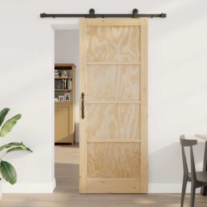 Pood24 Liugauk Naturaalne ja must 83 x 211 cm Tugev männipuit ja teras